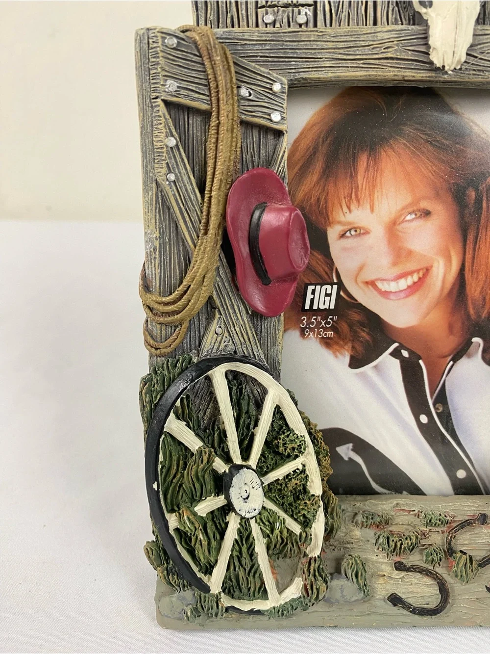 Western-Themed Resin Photo Frame 3.5” x 5”    VTG 90s